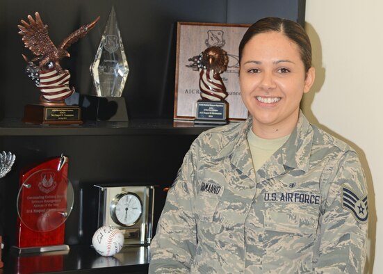 Staff Sgt. Raquel Caramanno, 412th Medical Group, is one of 2016's 12 Outstanding Airmen of the Year. (U.S. Air Force photo by Christopher Ball)