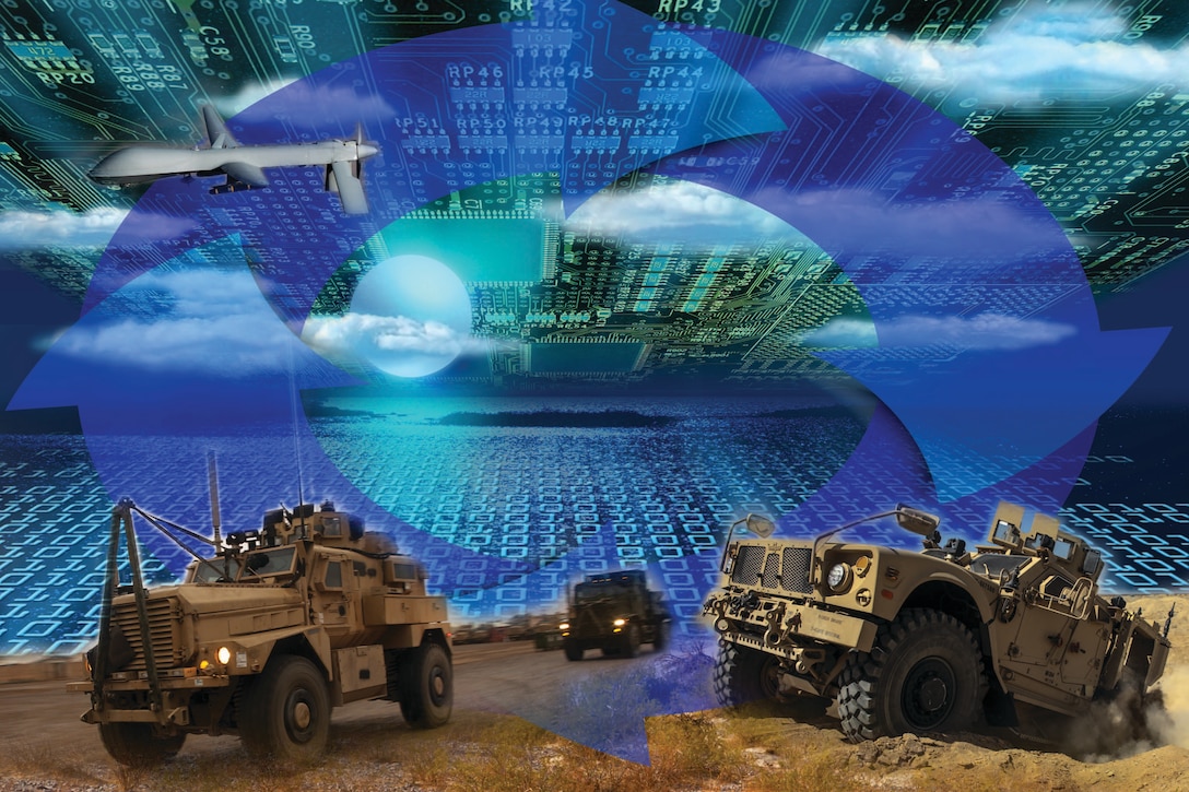 An illustration shows the blurred boundaries between traditional cyber and electronic warfare.