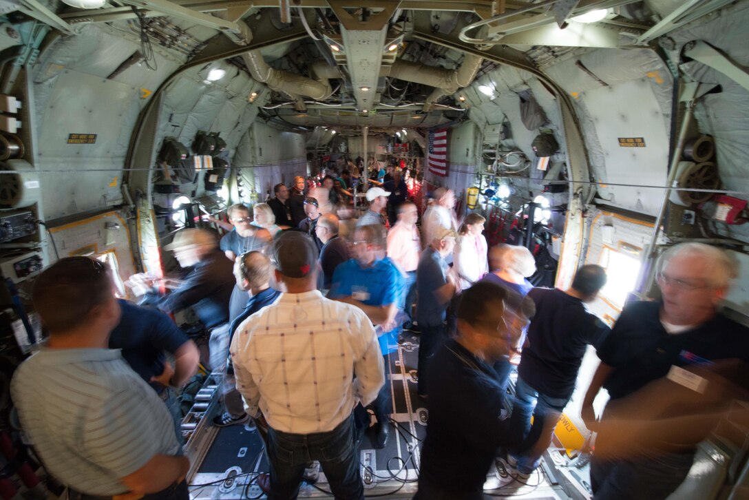 Civilian employers of Reservists fly aboard a C-130 Hecules during Employers Day Aug. 6.