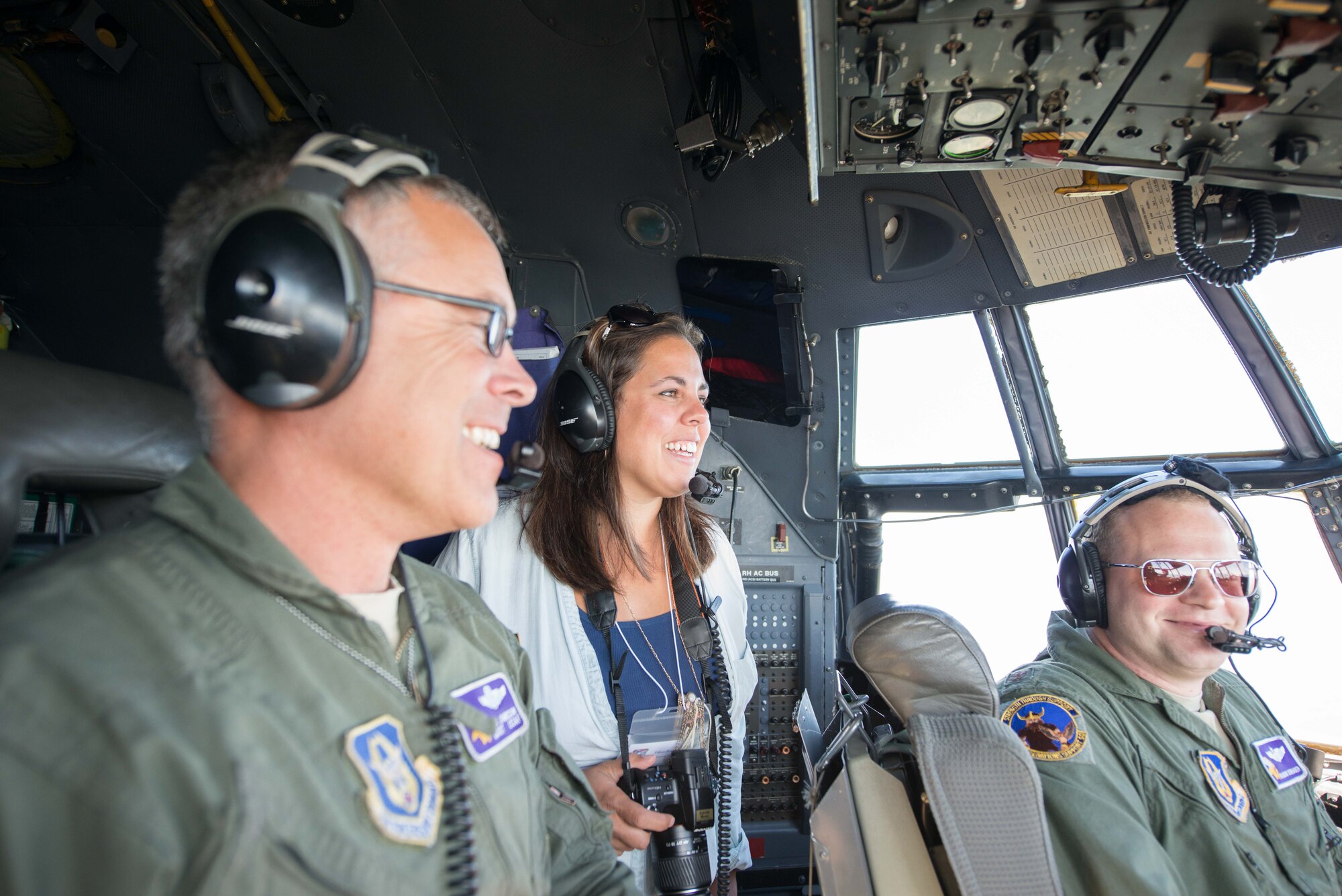 Civilian employers of Reservists fly aboard a C-130 Hecules during Employers Day Aug. 6.