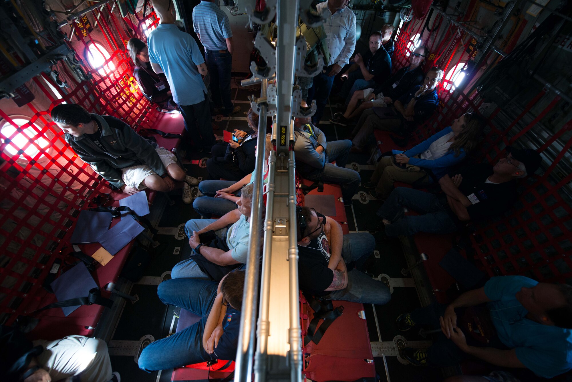 Civilian Employers of Reservists fly aboard a C-130 Hecules during Employers Day Aug. 6.