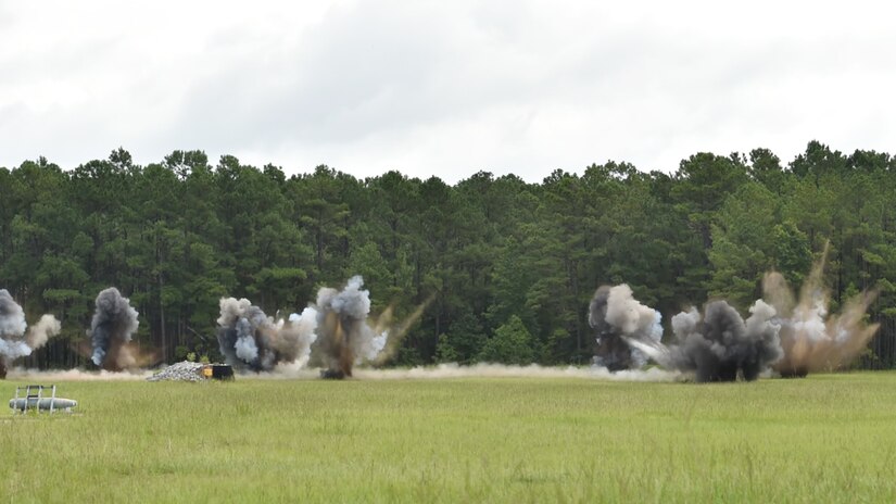 One of the controlled blasts from the joint post-blast analysis training exercise. (Courtesy photo)