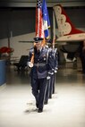 Members of the Robins Honor Guard present the colors during the Warner Robins Air Logistics Complex Change of Command ceremony, August 9, 2016. (U.S. Air Force photo by Tommie Horton)