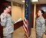 Retiree and former 932nd Medical Group member Lt. Col. Sue Drabing performs the oath of reenlistment for her niece, Staff Sgt. Kaitlynn Canini.  Colonel Drabing said, 