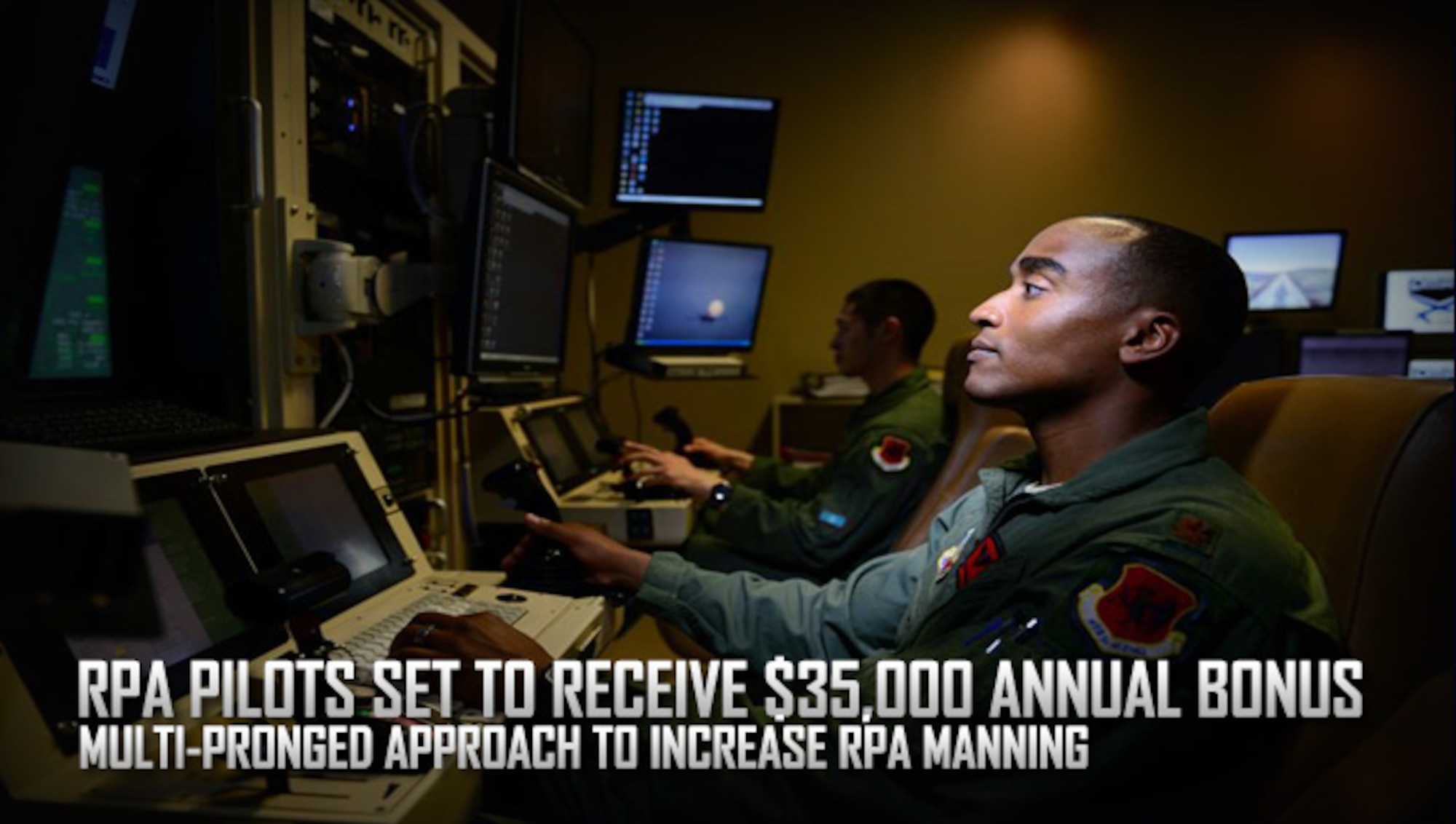 RPA pilots who have completed their initial active-duty service commitment from training starting in fiscal year 2016 will be eligible to receive an increased bonus, Air Force Secretary Deborah Lee James announced Aug. 10. This is part of a multi-pronged approach to increase RPA manning and incentivize RPA pilots. (AFPC courtesy photo)