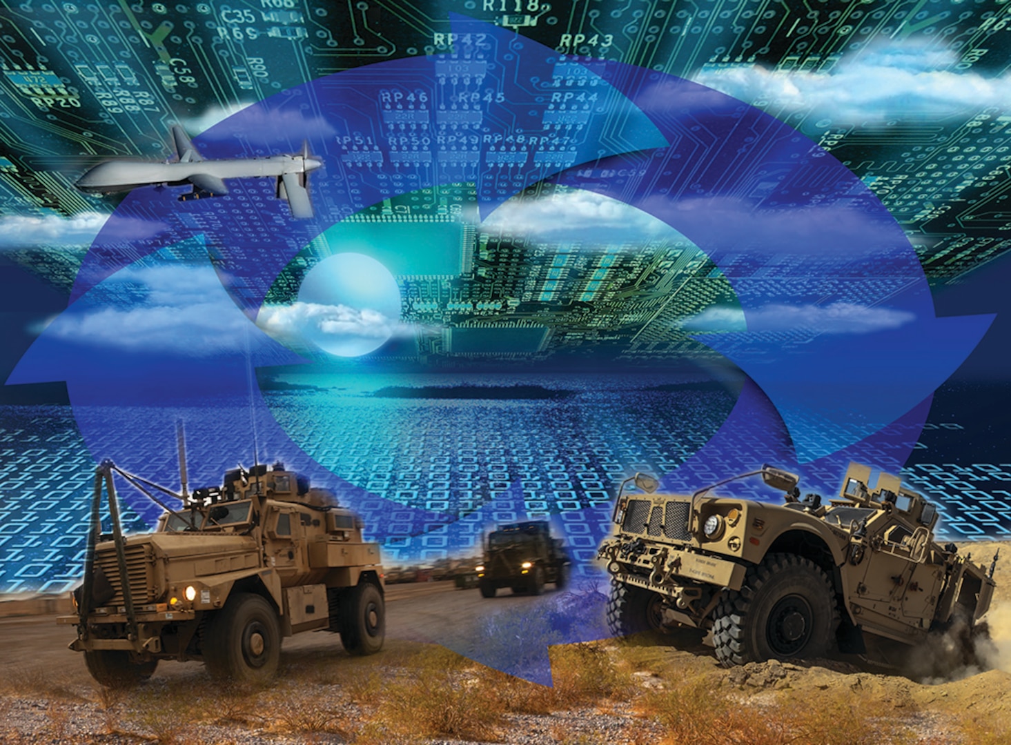 File photo:  The boundaries between traditional cyber threats and traditional electronic warfare threats have blurred. The Integrated Cyber and Electronic Warfare program at the Army Research, Development and Engineering Command’s Communications-Electronics Research, Development and Engineering Center looks to leverage cyber and electronic warfare capabilities as an integrated system to increase situational awareness of commanders. Army illustration 