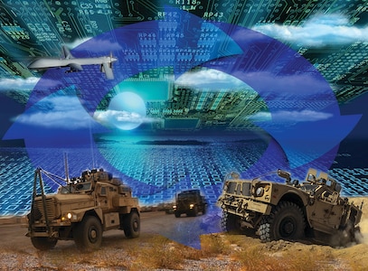 File photo:  The boundaries between traditional cyber threats and traditional electronic warfare threats have blurred. The Integrated Cyber and Electronic Warfare program at the Army Research, Development and Engineering Command’s Communications-Electronics Research, Development and Engineering Center looks to leverage cyber and electronic warfare capabilities as an integrated system to increase situational awareness of commanders. Army illustration 