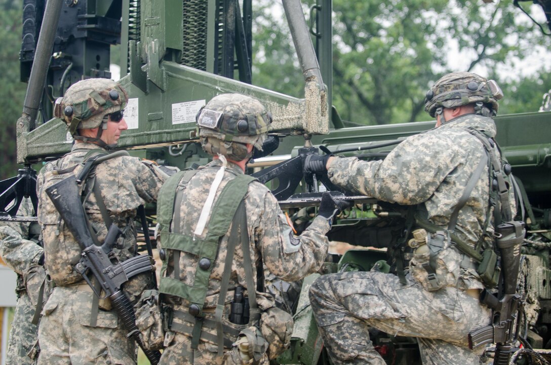 U.S. Army Reserve Soldiers attached to the 652nd Engineering Company, Hammond, Wis., attach support base to a dry support bridge launch vehicle during Combat Support Training Exercise (CSTX) 86-16-03 at Fort McCoy, Wis., August 11, 2016. The 84th Training Command’s third and final Combat Support Training Exercise of the year hosted by the 86th Training Division at Fort McCoy, Wis. is a multi-component and joint endeavor aligned with other reserve component exercises. (U.S. Army photo by Spc. Cody Hein/Released)