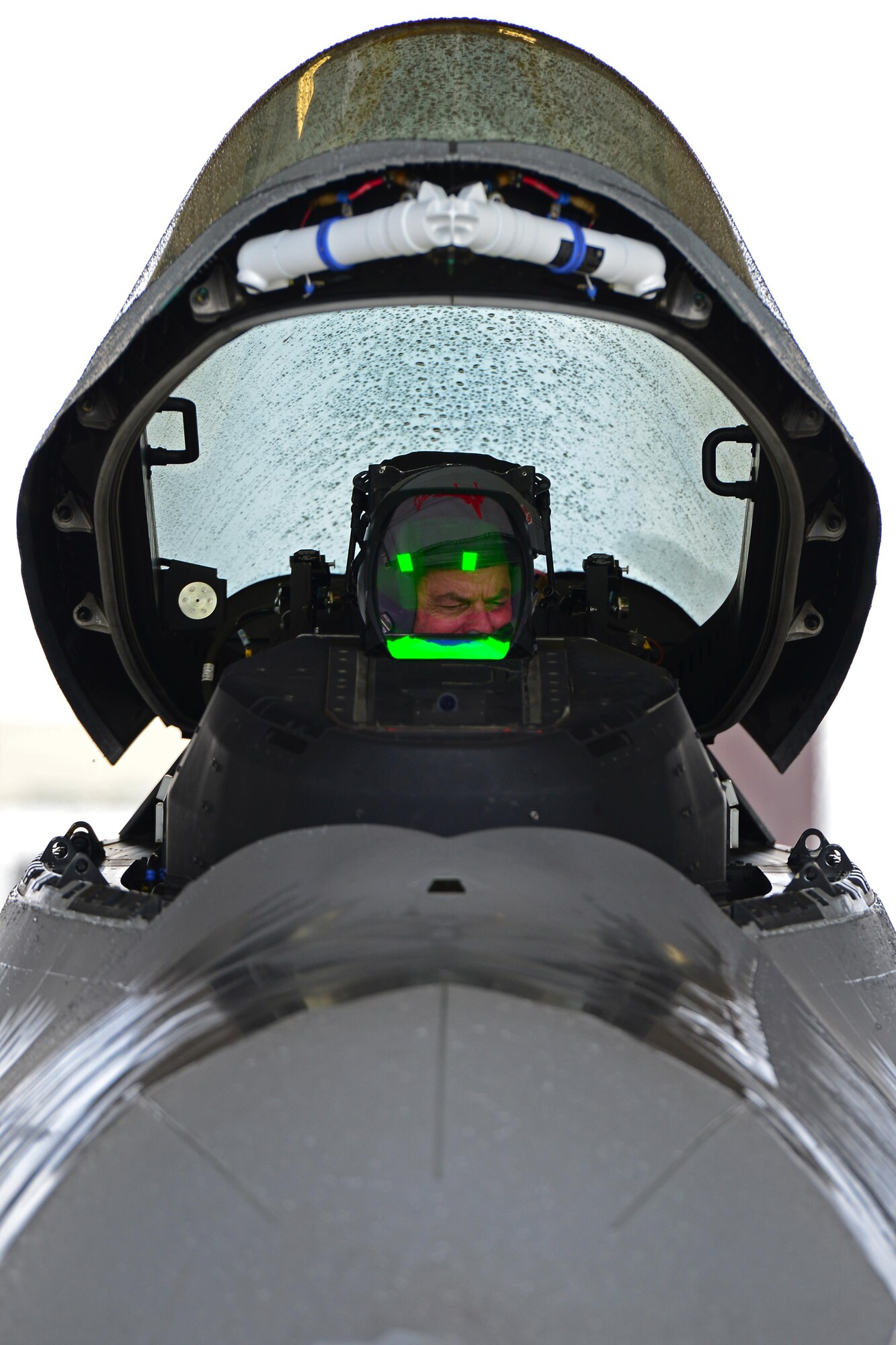 Air Force Lt. Gen. Russell Handy prepares to exit an F-22 Raptor after his final flight as Alaskan Command, Alaskan North American Aerospace Defense Region and 11th Air Force commander, at Joint Base Elmendorf-Richardson, Alaska, Aug. 10, 2016. As commander of the Alaskan Region of the North American Aerospace Defense Command, Handy directs operations to ensure effective surveillance, monitoring and defense of the region’s airspace. (U.S. Air Force photo by Airman 1st Class Javier Alvarez)