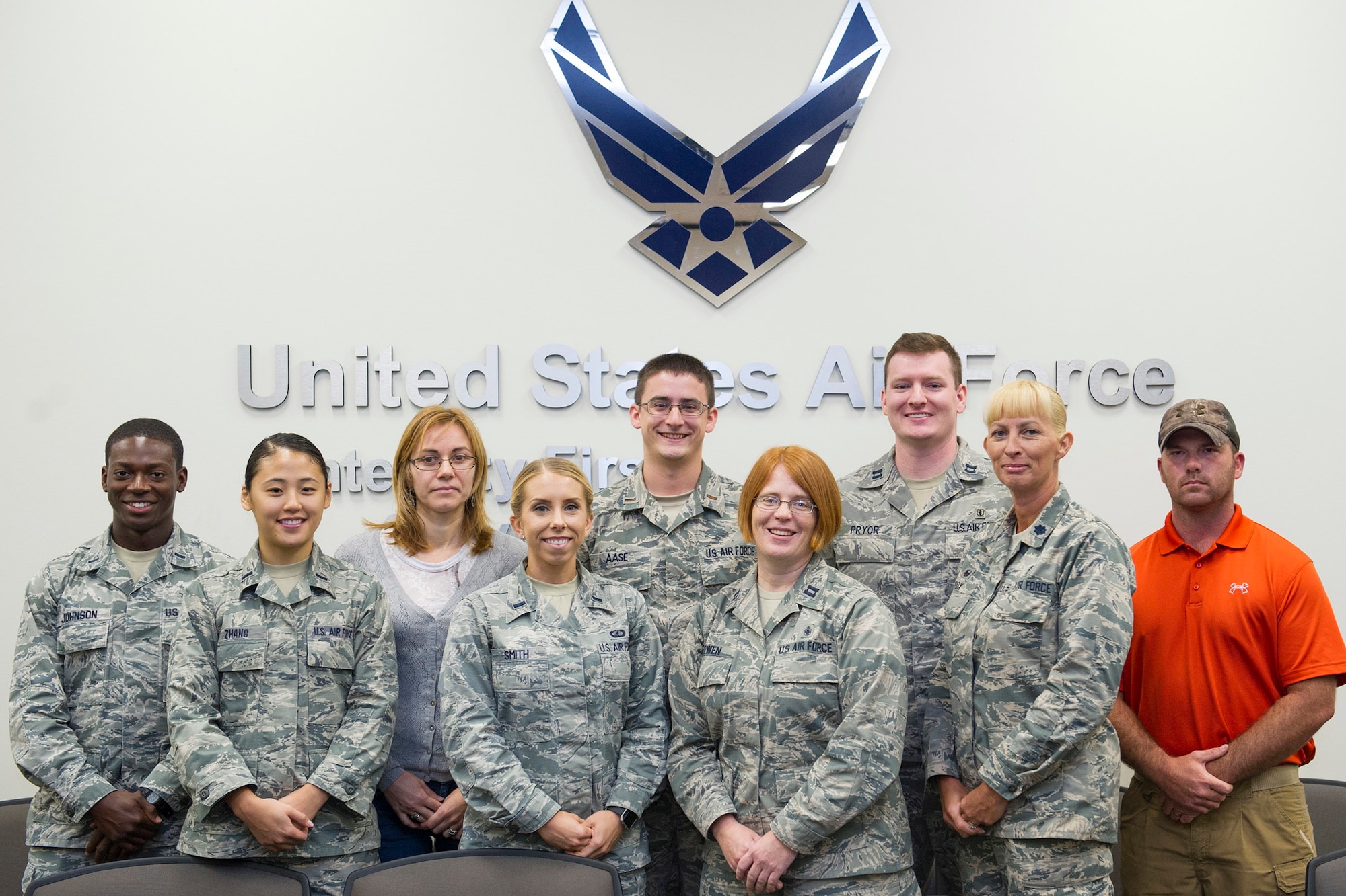 Nine members graduated from the Company Grade Officer’s Professional Development Course Aug. 12, 2016, at Patrick Air Force Base, Fla. Over the past week, company grade officers and select civilians participated in a course designed to equip the next generation of leaders here. Outside of learning key processes, like the budget and promotion system, these leaders will leave with an experience enabling them to maximize their contributions to the success of their unit as well as current and future air force missions. (U.S. Air Force photo/Matthew Jurgens) 