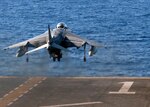 160810-N-JW440-083 MEDITERRANEAN SEA (Aug. 10, 2016) An AV-8B Harrier, with the 22nd Marine Expeditionary Unit (MEU), takes off from the flight deck of the amphibious assault ship USS Wasp (LHD 1) Aug. 8, 2016. The 22nd MEU, embarked on Wasp, is conducting precision air strikes in support of the Libyan Government of National Accord-aligned forces against Daesh targets in Sirte, Libya, as part of Operation Odyssey Lightning. (U.S. Navy photo by Mass Communication Specialist 3rd Class Rawad Madanat/Released)