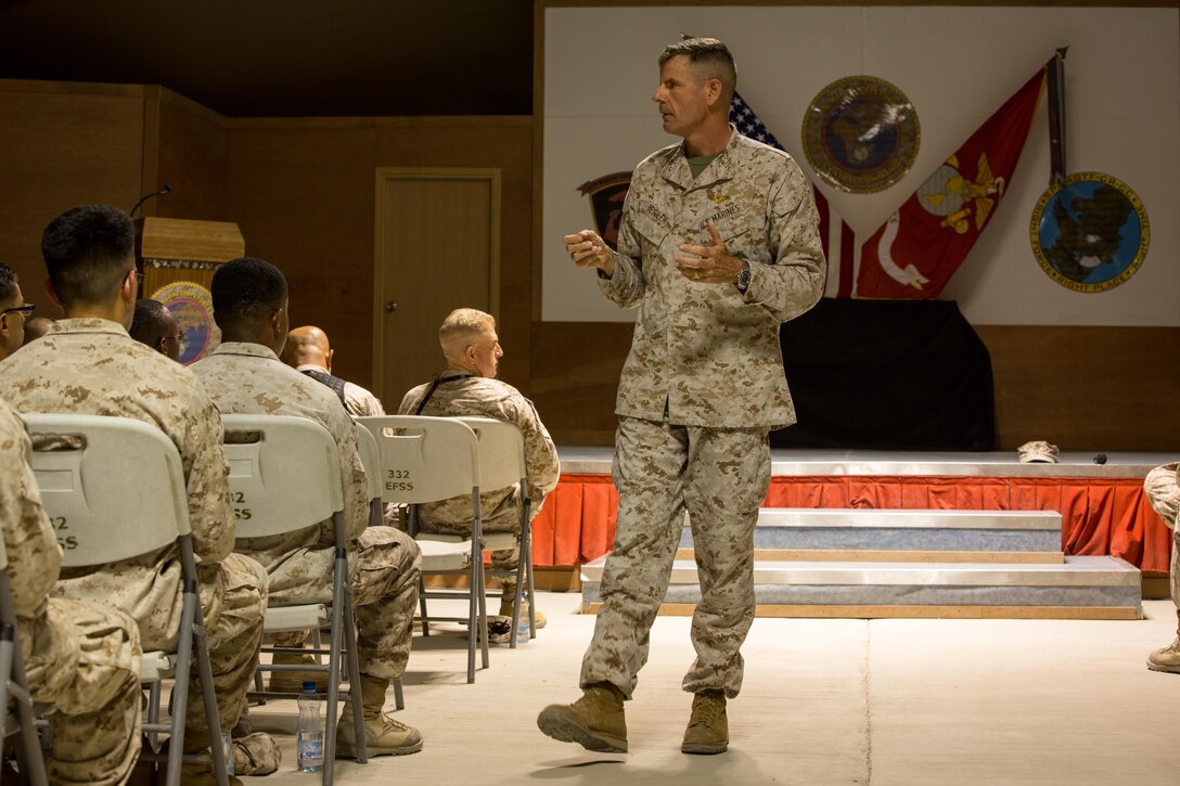 Lieutenant Gen. William D. Beydler, commanding general of United States Marine Corps Forces, Central Command visited Special Purpose Marine Air Ground Task Force - Crisis Response - Central Command Marines during his recent tour of the area of operations. 