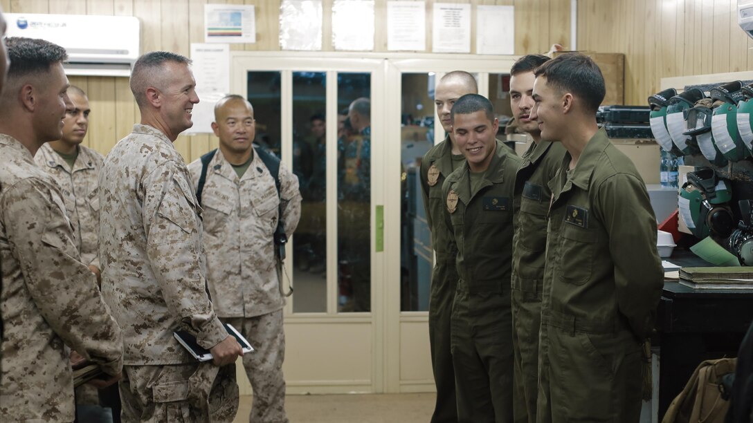 Lieutenant Gen. William D. Beydler, commanding general of United States Marine Corps Forces, Central Command visited Special Purpose Marine Air Ground Task Force - Crisis Response - Central Command visited Marines during his recent tour of the area of operations. 