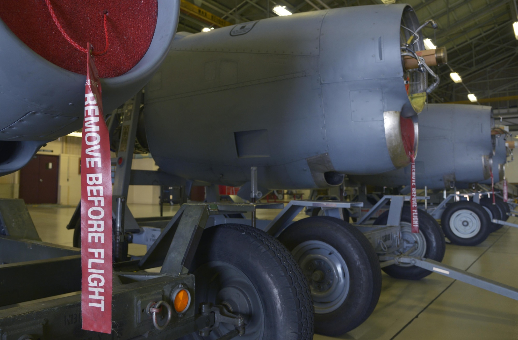 Engines sit within the 374th Maintenance Squadron aerospace propulsion flight warehouse in preparation of maintenance at Yokota Air Base, Japan, Aug. 11, 2016. The jet engine intermediate maintenance section performs routine maintenance work on the engines and, if necessary, is capable of rebuilding the entire engine. (U.S. Air Force photo by Senior Airman David Owsianka/Released)