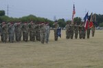 Soldiers from Alaska National Guard’s Bravo Company, 1st Battalion (Airborne), 143rd Infantry Regiment, salute their parent Texas National Guard battalion for the last time during a ceremony held at Camp Mabry in Austin, August 13, 2016. The battalion was identified to partake in the Army's Associated Unit Pilot Program which pairs select National Guard and Reserve units with Active Duty units to train and build readiness together, enabling the Army to provide more combat ready formations to combatant commanders. As a part of the restructure process and the pilot program, the battalion’s two out of state airborne companies will switch their Airborne status with two Texas Army National Guard infantry companies.