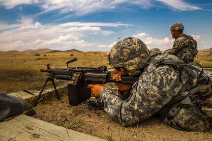 Spc. Carlo Deldonno, U.S. Army Reserve 2016 Best Warrior Competition (BWC) runner up in the Soldier category, fires a M-249 squad automatic weapon at Fort Harrison, Mont., August 8, 2016. The Army Reserve BWC winners and runners up from the noncommissioned officer and Soldier categories are going through rigorous training, leading up to their participation in the Department of the Army Best Warrior Competition at Fort A.P. Hill this fall.