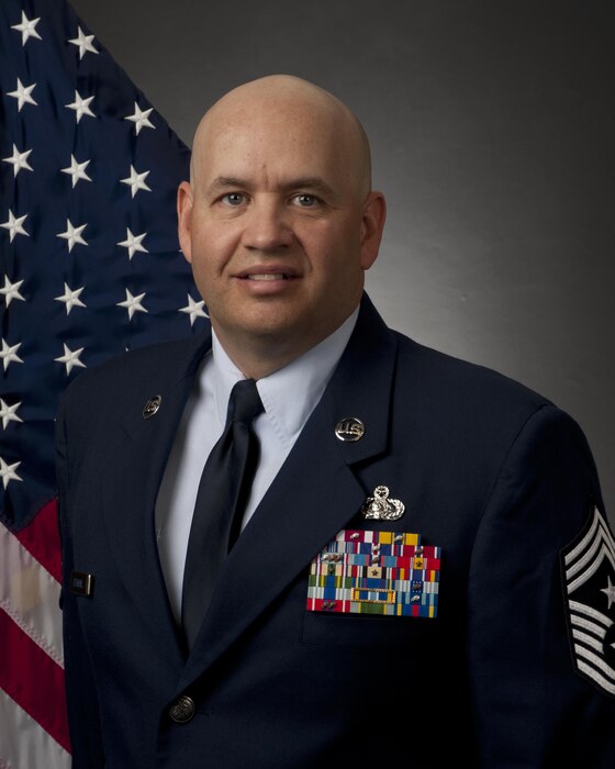 Official photo for Chief Master Sgt. Jeffery Steagall, 90th Missile Wing command chief