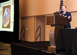 Air Force Lt. Col. Alice Briones, Armed Forces Medical Examiner System Department of Defense DNA Registry director, gives a brief Aug. 12, 2016, at the the Korean/Cold War Annual government briefings in Arlington, Virginia. Briones briefed about the DNA process as well as how family references are important for identification. (U.S. Air Force photo/Senior Airman Ashlin Federick)