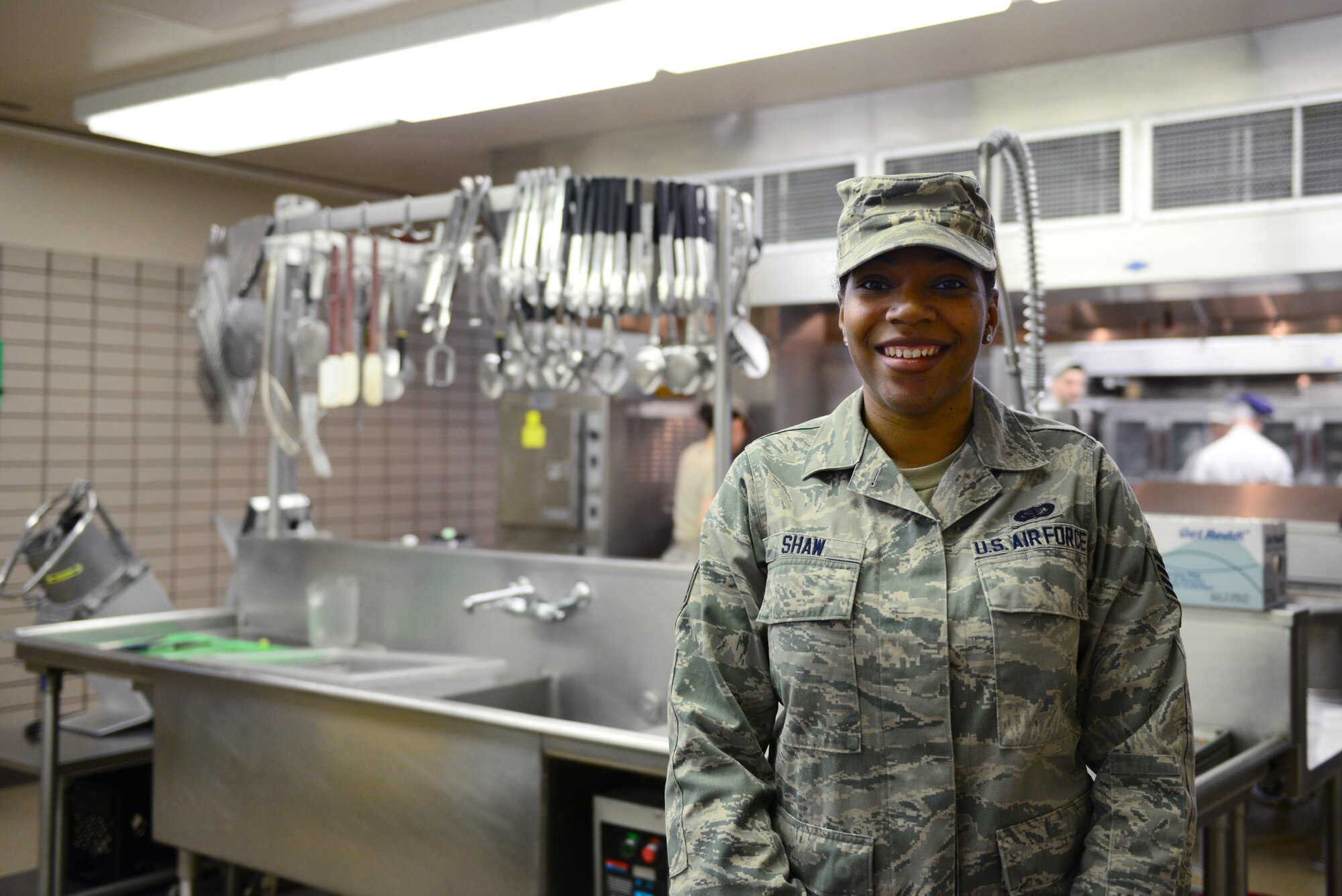 U.S. Air Force Staff Sgt. Theda Shaw, the noncommissioned officer in charge of the 35th Force Support Squadron First Term Airmen’s Center out of Misawa Air Base, Japan, takes a quick break Aug. 12, 2016, at Eielson Air Force Base, Alaska. Shaw is temporarily deployed to Eielson in support of RED FLAG-Alaska 16-3, an exercise which provides unique opportunities to integrate various forces into joint, coalition and multilateral training from simulated forward operating bases. (U.S. Air Force photo by Airman 1st Class Cassandra Whitman)