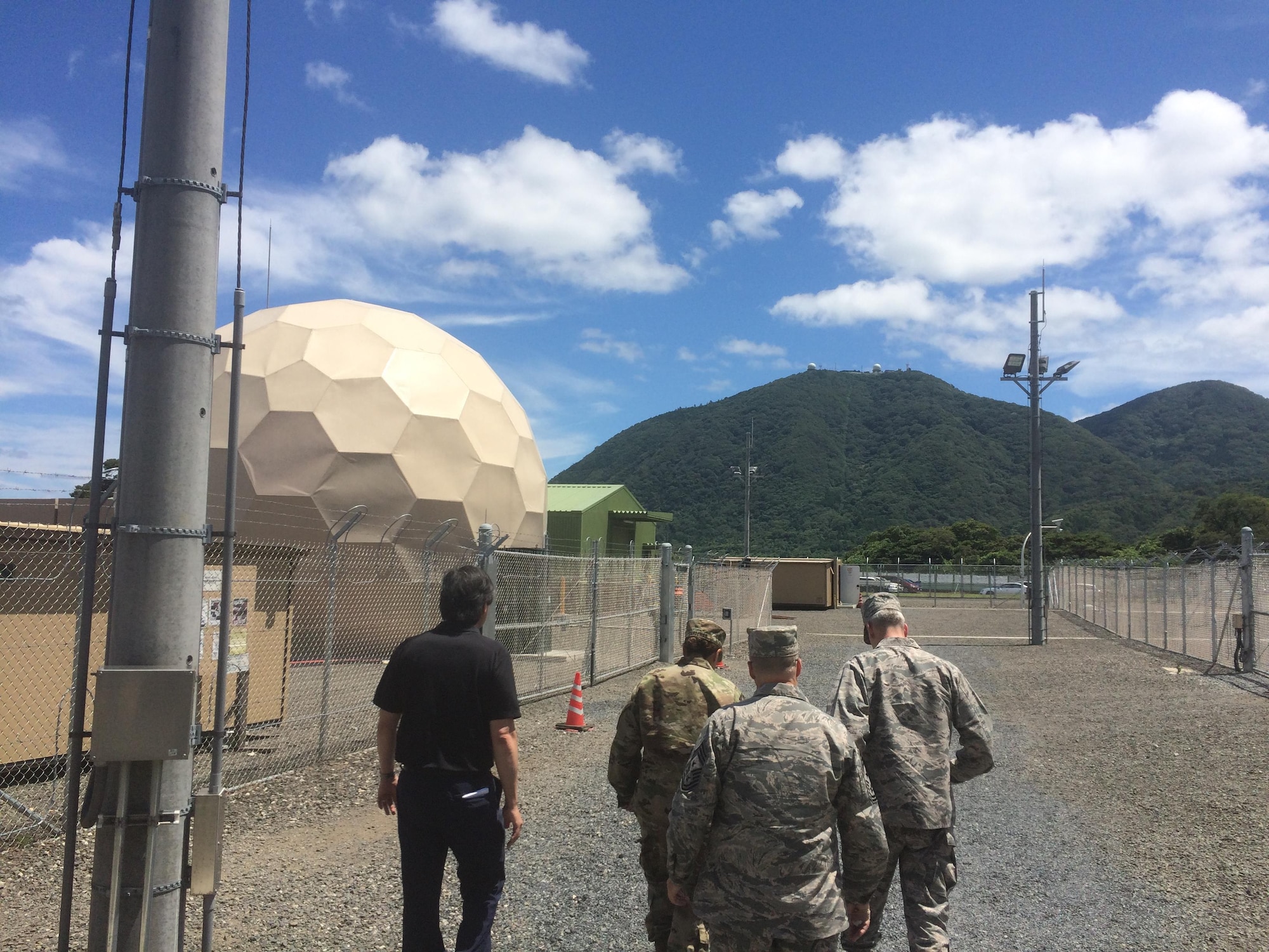U.S. Air Force Gen. Terrence J. O’Shaughnessy, Pacific Air Forces commander, leads a PACAF delegation during a visit to the AN/TPY-2 radar site at Kyogamisaki, Japan, Aug. 9, 2016. The general visited the ballistic missile defense site and spoke with 14th Missile Defense Battery Soldiers who are responsible for the operations and maintenance of the system as part of his first trip to the Indo-Asia-Pacific region as the commander of PACAF. (U.S. Air Force photo by Maj. Jennifer Miller)