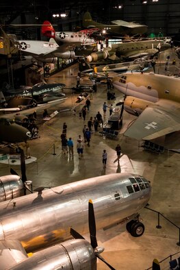 Boeing B-29 Superfortress "Bockscar" and additional aircraft in the World War II Gallery at the National Museum of the United States Air Force. (U.S. Air Force photo by Ken LaRock) 
