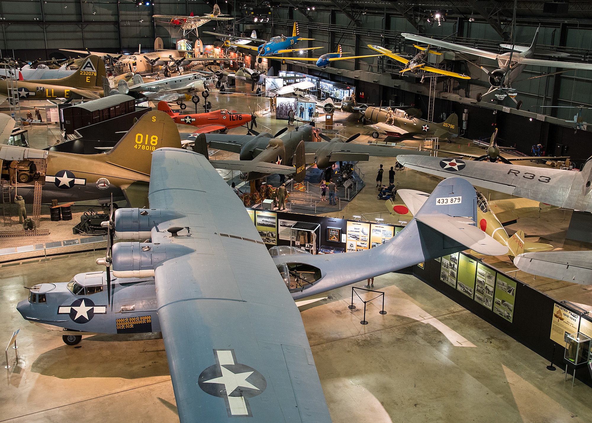 Consolidated OA-10 Catalina and other aircraft in the WWII Gallery at the National Museum of the United States Air Force. (U.S. Air Force photo by Ken LaRock)