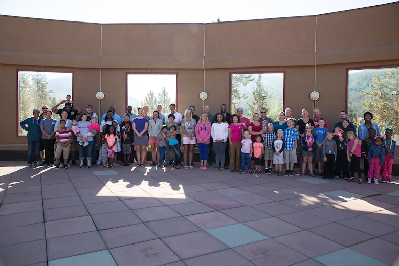 Attendees gather for a group photo to conclude a family retreat at Keystone, Colorado, Sunday, Aug. 14, 2016. The 50th Space Wing Chapel Office sponsored the event to encourage Schriever members to take time to focus on their families. (Courtesy photo)