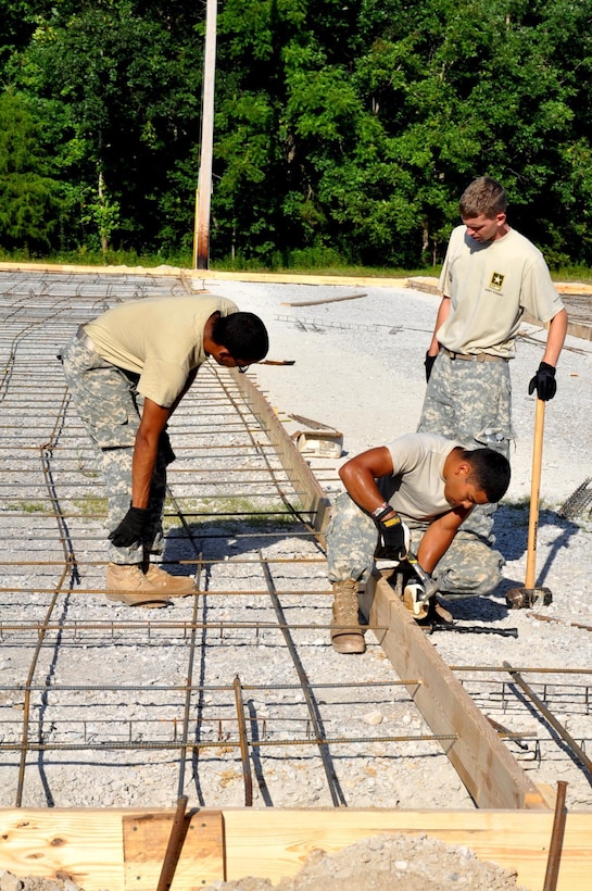 Crane Army Ammunition Activity hosted the 983rd Engineering Battalion for their annual training July 18-Aug. 14. Of the several construction projects the Soldiers worked on, two were focused on placing a cement pad. These cement pads will improve one of CAAA’s methods to store munitions. The completion of the construction missions benefit both Crane Army and the reservists as they are given the opportunity to hone specific skills, such as heavy equipment operating and project management.