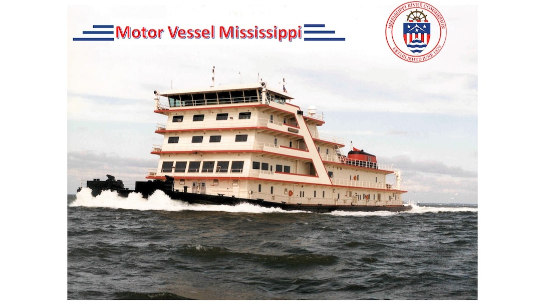 The Motor Vessel MISSISSIPPI, like her predecessors, serves as an inspection vessel for the MRC and working towboat during the revetment season.  Each spring, during traditional high water, and late summer, during traditional lower water, the Commission conducts a series of public meetings aboard the vessel at various river communities.  These gatherings enable local interests and the public to bring their views and concerns before the MRC and engage in dialogues with its members.