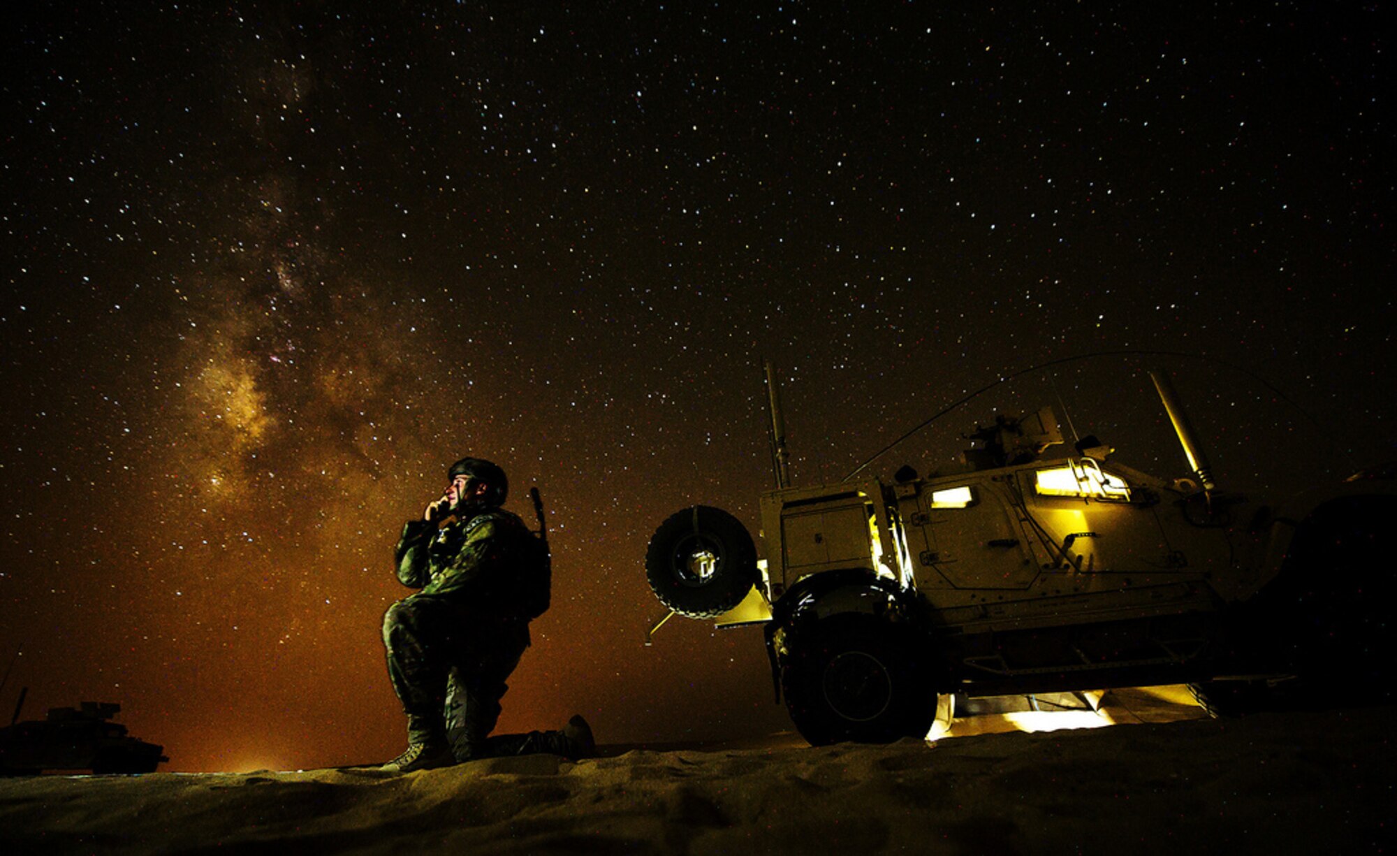 An Air Liaison Officer communicates with a Navy F/A-18 Super Hornet supporting Operation Spartan Shield Sept. 11, 2012, in Southwest Asia. Approximately five percent of TACPs are selected as special operators from their previous assignments in support of conventional ground forces to a Special Operations Forces capacity, with most going to the 17th Special Tactics Squadron. (U.S. Air Force photo/Staff Sgt. Jonathan Snyder)