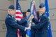 Colonel Slade poses with Colonel Feltman during a Change of Command ceremony for the 310th Operations Group on Schriever Air Force Base, 7 August 2016.