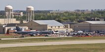 Northern Neighbors Day spectators view static aircraft displays during the air show at Minot Air Force Base, N.D., Aug. 13, 2016. Visitors were able to view not only Minot’s B-52H Stratofortress, but several Air Force and civilian aircraft. (U.S. Air Force photo/Airman 1st Class J.T. Armstrong)