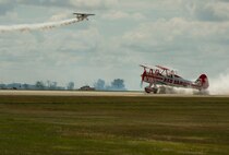 Aircraft perform during Northern Neighbors Day at Minot Air Force Base, N.D., Aug. 13, 2016. The air show featured civilian and military performances. (U.S. Air Force photo/Senior Airman Apryl Hall)