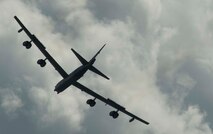 A B-52H Stratofortress passes by the crowd during Northern Neighbors Day at Minot Air Force Base, N.D., Aug. 13, 2016. The air show was Team Minot’s first time hosting one since 2009. (U.S. Air Force photo/Senior Airman Apryl Hall)