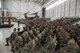 Retired U.S. Air Force Chief Master Sgt. Robert D. Gaylor, fifth Chief Master Sergeant of the Air Force, speaks at an all call during his visit to Cannon Air Force Base, N.M., Aug. 11, 2016. More than 700 Airmen and community members were in attendance. (U.S. Air Force photo by Senior Airman Luke Kitterman/Released)