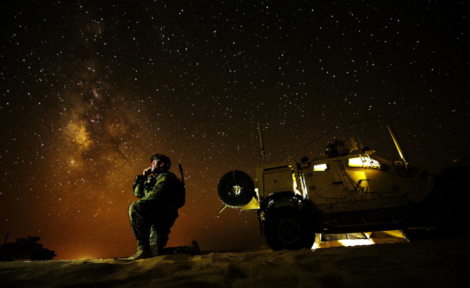 An Air Liaison Officer communicates with a Navy F/A-18 Super Hornet supporting Operation Spartan Shield Sept. 11, 2012, in Southwest Asia. Approximately five percent of TACPs are selected as special operators from their previous assignments in support of conventional ground forces to a Special Operations Forces capacity, with most going to the 17th Special Tactics Squadron. (U.S. Air Force photo/Staff Sgt. Jonathan Snyder)