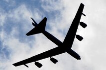 A B-52H Stratofortress flies over the Northern Neighbors Day Air Show at Minot Air Force Base, N.D., Aug. 13, 2016. Acts included the F-16 Viper Demonstration Team, Heritage Flight, the U.S. Army Golden Knights, a B-52 flyover, civilian performers, Warbirds, a jetcar and many more flyovers. (U.S. Air Force photo/Senior Airman Kristoffer Kaubisch)