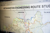 An unclassified, Army-produced geospatial map of Afghanistan, showing various demographic and cultural features. Geospatial analysts and engineers can produce maps with all kinds of layers of information to provide relevant and up-to-date intelligence to combatant commanders in a theater of operations.  (U.S. Army photo by Master Sgt. Michel Sauret)
