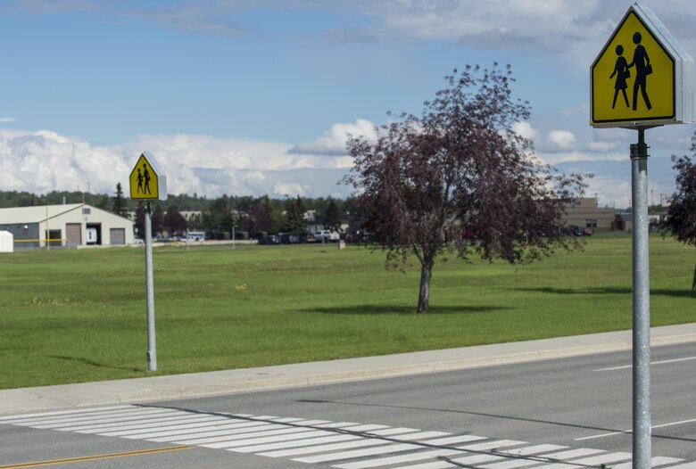 School will be in session for elementary students in Anchorage School District. Motor vehicle operators be mindful of pedestrians and school-zone signs. (U.S. Air Force photo by Staff Sgt. Wes Wright)