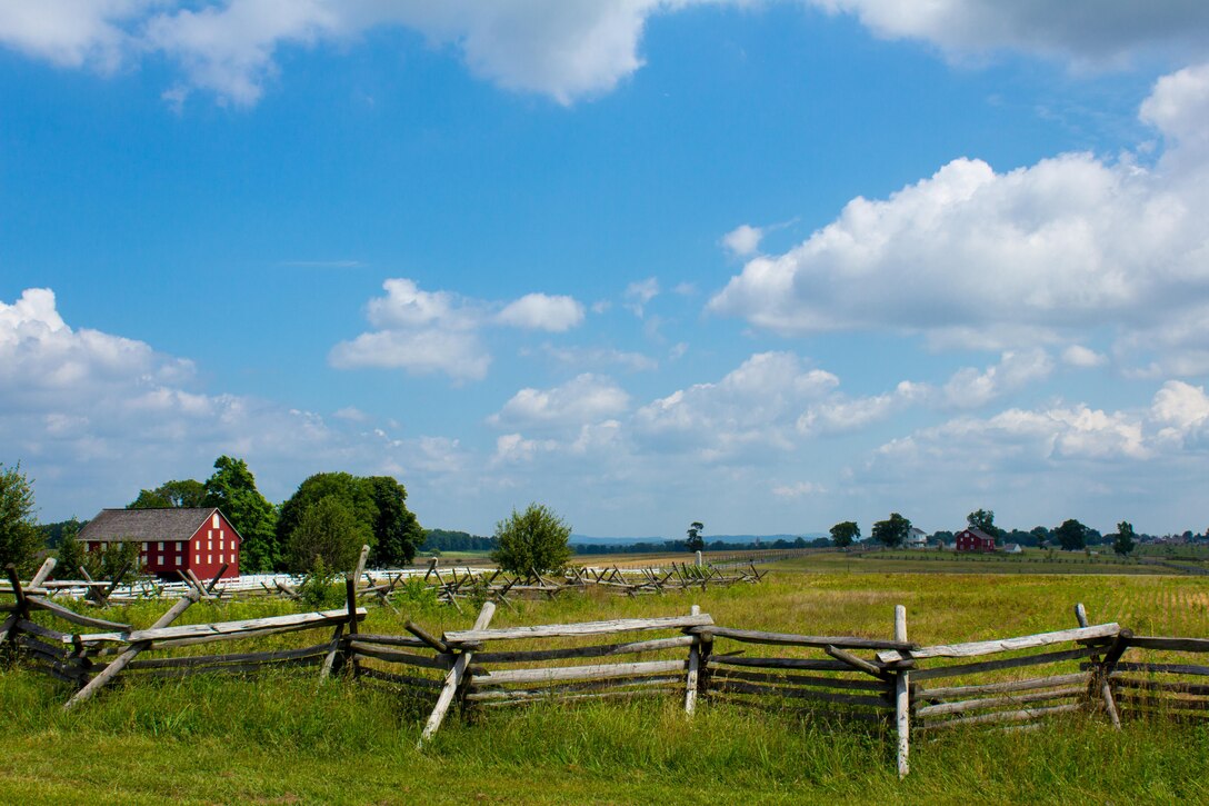 Gettysburg National Battlefield from the Peach Orchard.