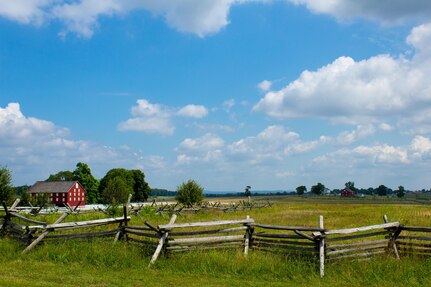 Gettysburg National Battlefield from the Peach Orchard.