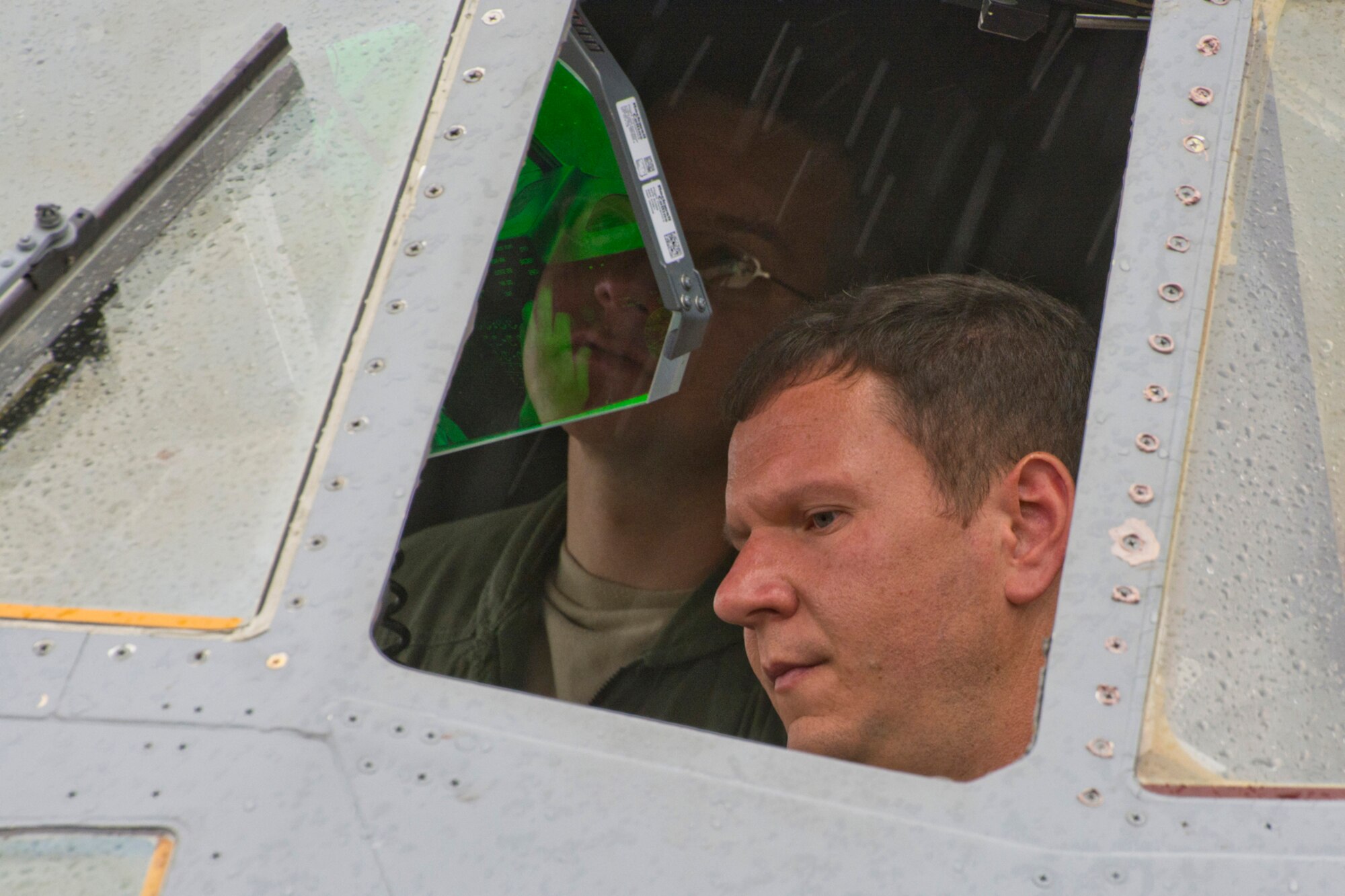 U.S. Air Force Reserve Maj. Jason Furcron, a pilot assigned to the 327th Airlift Squadron, performs preflight checks before taking off from Little Rock Air Force Base, Ark., Aug. 13, 2016. This marks the first two-ship mission during a Unit Assembly Training weekend since the 913th Airlift Group’s transition from the “H” to the “J” model. (U.S. Air Force photo by Master Sgt. Jeff Walston)