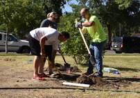 Volunteers from the 341st Maintenance Group participate in renovations of the Grace Home Veterans Center Aug. 13, 2016, in Great Falls, Mont. Grace Home is the first transitional living center for homeless male veterans in North Central Montana. (U.S. Air Force photo/Senior Airman Jaeda Tookes)