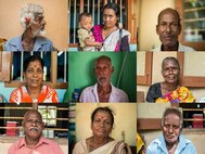 Sri Lankan nationals pose for photos while waiting to be seen by doctors during Pacific Angel (PACANGEL) 16-3 in Jaffna, Sri Lanka, Aug. 17, 2016. Today was the last day of health services at site one where over 2,100 patients were seen; operations will resume Thursday at site two. U.S. Army Maj. Michael Dickman, a family practice physician with the Tripler Army General Hospital, said the teamwork with the Sri Lankan Air Force has helped overcome the hurdles at site one to ensure a smooth operation at site two. He added that we are here to build trust and help the community, and he believes we are accomplishing exactly that. (U.S. Air Force photo by Senior Airman Brittany A. Chase)
