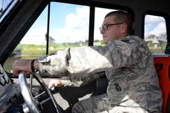Senior Airman Austin Walworth conducts training on a Harbor Patrol Unit boat embedded in the 628th Security Forces Squadron at Joint Base Charleston. Walworth recently earned the Navy Small Craft Insignia, the first Airman ever to do so. (U.S. Navy Photo by Mass Communication Specialist 2nd Class John Haynes/Released)