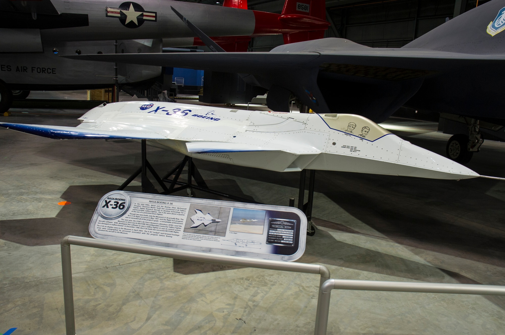 DAYTON, Ohio -- NASA/Boeing X-36 in the Research & Development Gallery at the National Museum of the U.S. Air Force. (U.S. Air Force photo by Ken LaRock)