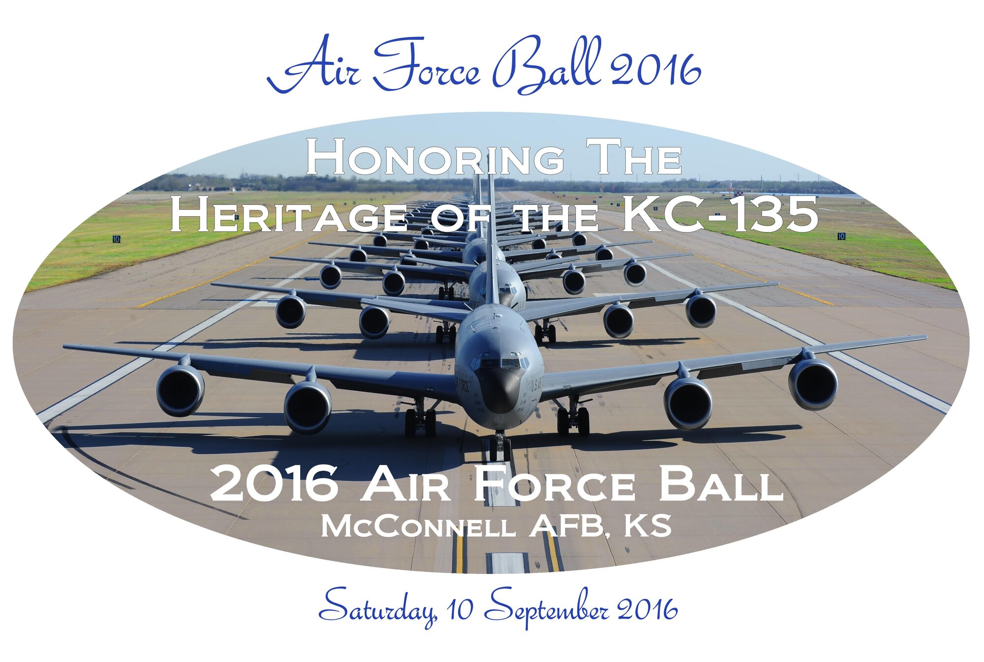 The annual Air Force Ball for McConnell Air Force Base is scheduled for 6 p.m., Sept. 10, at the Hyatt Regency in Wichita. This year’s ball will honor the KC-135 Stratotanker’s 60 years of service and recognize the Airmen who have shaped the air refueling mission. (U.S. Air Force graphic/Senior Airman Josh Crawley)