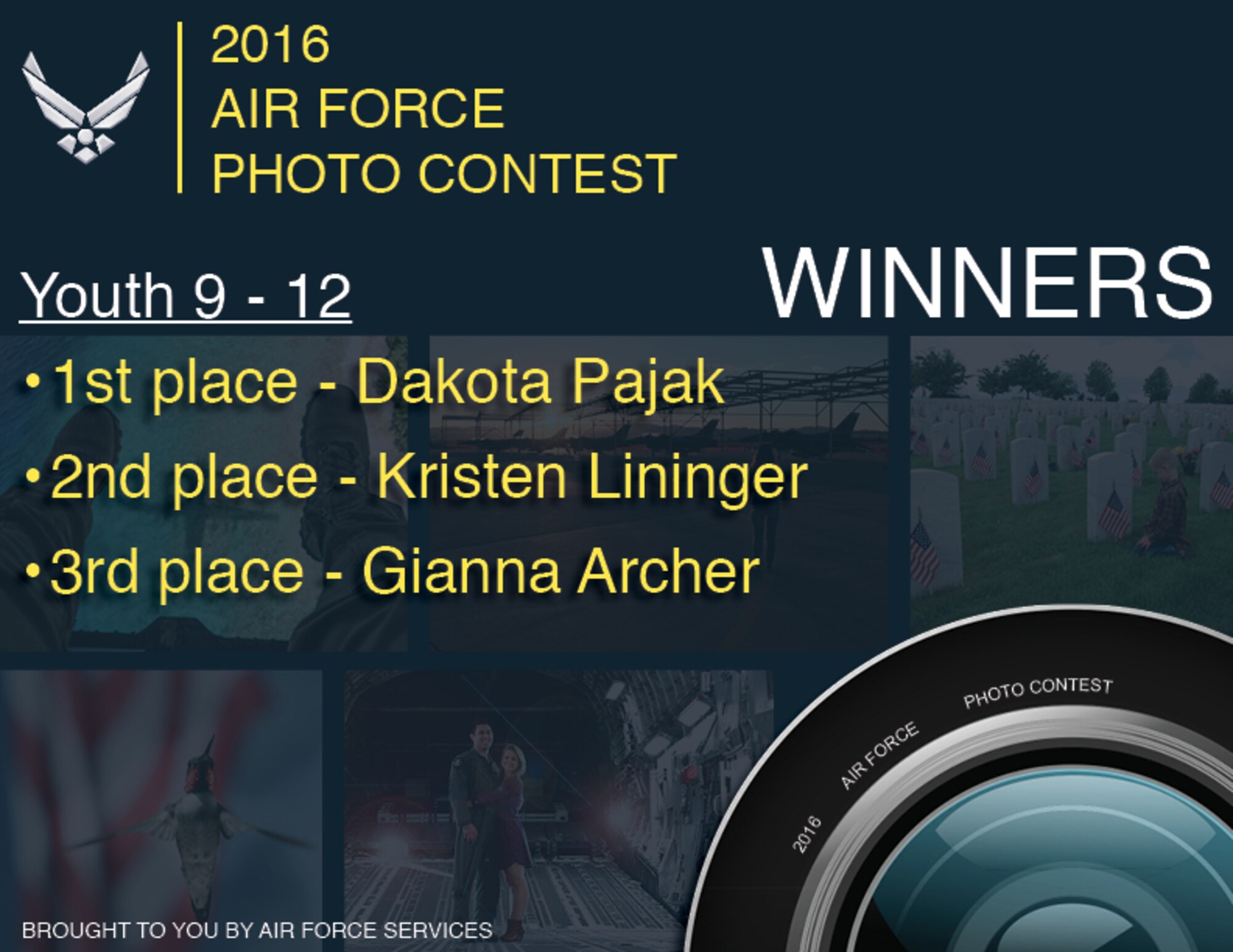2016 Air Force Photo Contest winners youth ages 9-12