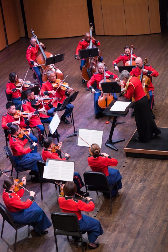 The Marine Chamber Orchestra performed its final 2016 Summer Series concert on Aug. 20, at Northern Virginia Community College's Schlesinger Concert Hall in Alexandria, Va., featuring music by John Ireland, James Cohn, and Sir Hubert H. Parry. (U.S. Marine Corps photo by Staff Sgt. Brian Rust/released)