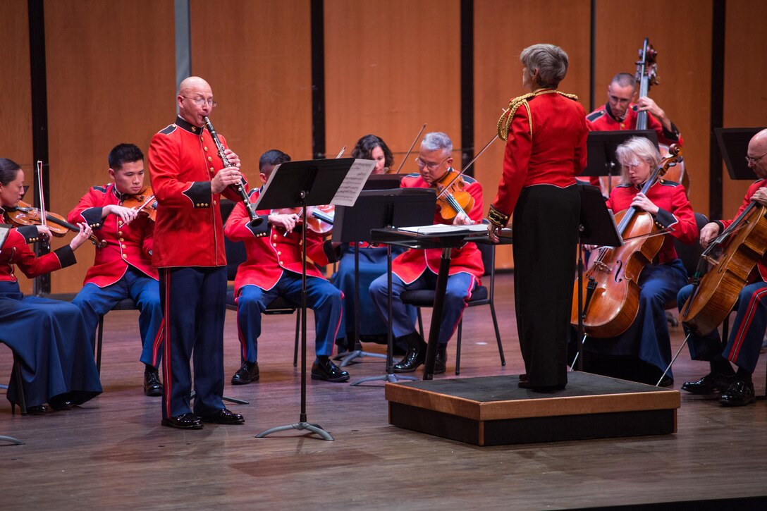 The Marine Chamber Orchestra performed its final 2016 Summer Series concert on Aug. 20, at Northern Virginia Community College's Schlesinger Concert Hall in Alexandria, Va., featuring music by John Ireland, James Cohn, and Sir Hubert H. Parry. (U.S. Marine Corps photo by Staff Sgt. Brian Rust/released)